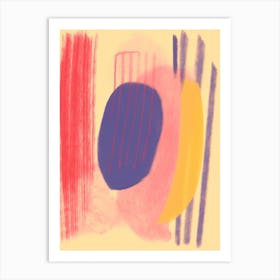 Stripes Pastels Abstract 3 Art Print