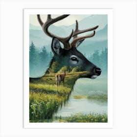 Deer In The Woods Art Print