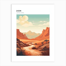 Trans Zion Trek Usa Hiking Trail Landscape Poster Art Print