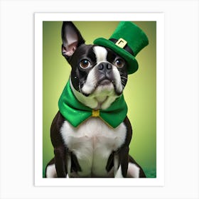 St Patrick'S Day Boston Terrier 9 Art Print