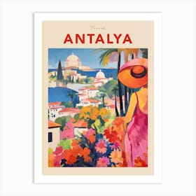 Antalya Turkey 5 Fauvist Travel Poster Art Print