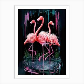 Flamingos Art Print