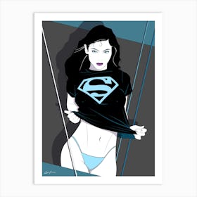 Super Girl (Black shirt) - Retro 80s Style Art Print