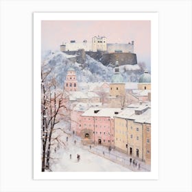 Dreamy Winter Painting Salzburg Austria 5 Art Print