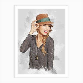 Taylor Swift Hat Watercolor Art Print