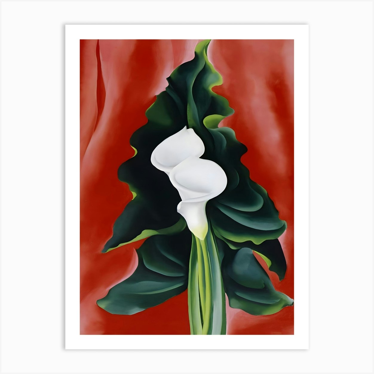 Vintage Georgia O’Keeffe Single Lily with Red Art Print Vintage Georgia O’Keeffe Single Lily with Red Art Print