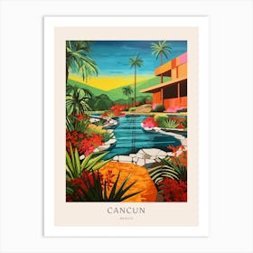 Cancun, Mexico 1 Midcentury Modern Pool Poster Art Print