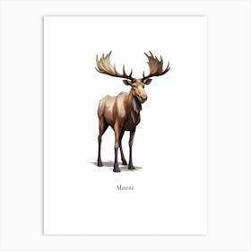Moose Kids Animal Poster Art Print