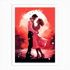 Dirty Dancing Love pink couple Art Print