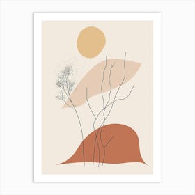 Copenhagen Botanical Garden Boho Line Art Art Print