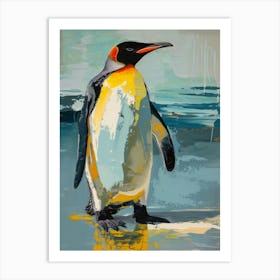 King Penguin Petermann Island Colour Block Painting 3 Art Print