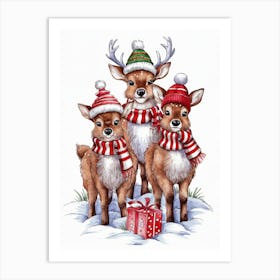 Christmas Deer Art Print