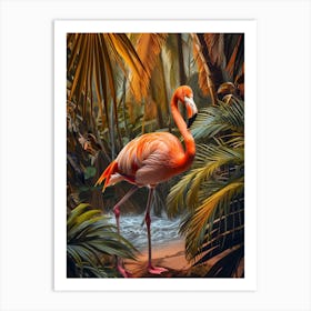 Greater Flamingo Southern Europe Spain Tropical Illustration 3 Art Print