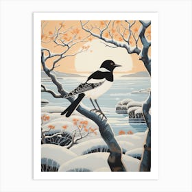 Winter Bird Painting Magpie 5 Art Print