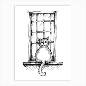 Cat In Window Art Print