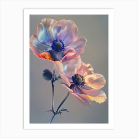 Iridescent Flower Anemone 2 Art Print