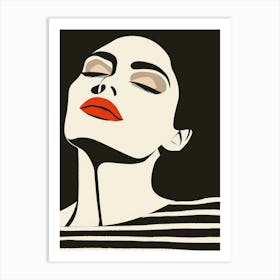 Woman In Black And White 6 Art Print