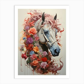 Roses On A Horse Art Print