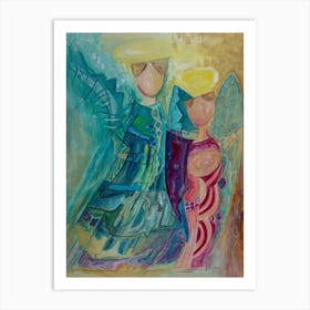 Wall Art With Angels, Abstract Inspired by Family Art Print