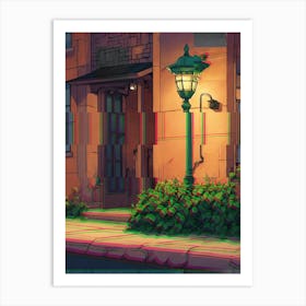 Street Lamp Wall Art Behind Couch Art Print