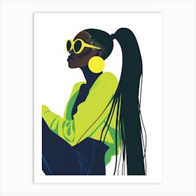 African Girl In Sunglasses 1 Art Print