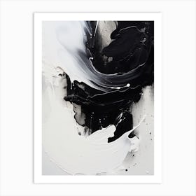 Black And White Flow Asbtract Painting 0 Art Print