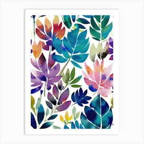 Watercolor Leaves Art Print