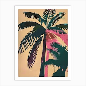 Palm Tree Colourful Illustration 2 Art Print