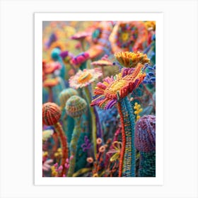 Daisies Knitted In Crochet 10 Art Print