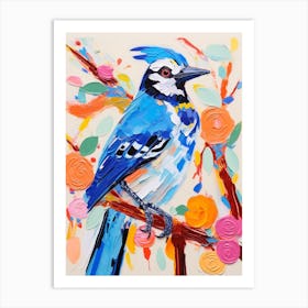 Colourful Bird Painting Blue Jay 2 Art Print