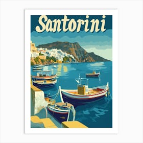 Aihrgdesign A Retro Travel Poster For Santorini Featuring A C 644015d6 C1a2 4096 9c16 9c63f83017c3 1 Art Print