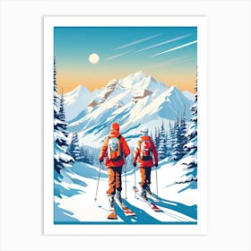 Banff Sunshine Village   Alberta Canada, Ski Resort Illustration 2 Art Print