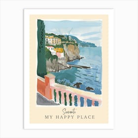 My Happy Place Sorrento 4 Travel Poster Art Print