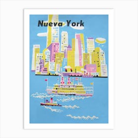 Nueva York, New York Vintage Travel Poser Art Print