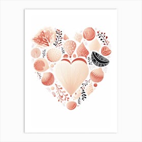 Shell Coral Heart 2 Art Print