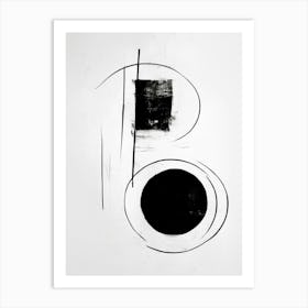 Simplicity Abstract Black And White 1 Art Print