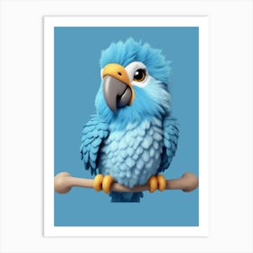 blue parrot design Art Print