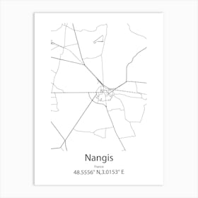 Nangis,France Minimalist Map Art Print