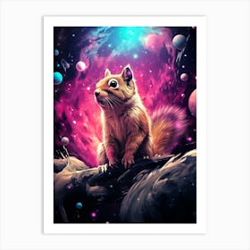 Squirrel In Space 3 Art Print