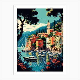 Portofino Italy 3 Travel Poster Vintage Art Print