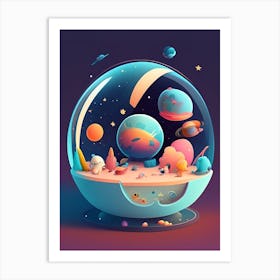 Planetarium Kawaii Kids Space Art Print