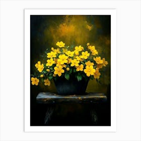 Yellow Flowers In A Vase 1 Art Print