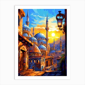 Sleymaniye Mosque Pixel Art 1 Art Print