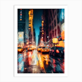 New York City At Night Art Print