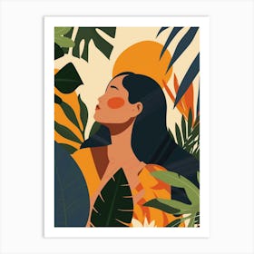 Tropical Woman In The Jungle Art Print