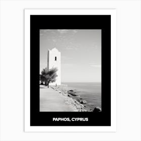 Poster Of Paphos, Cyprus, Mediterranean Black And White Photography Analogue 4 Art Print