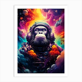 Gorilla In Space Art Print