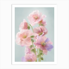 Delphinium Flowers Acrylic Painting In Pastel Colours 2 Art Print