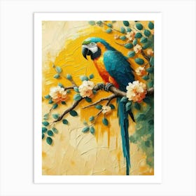 Parrot On A Branch Art Print