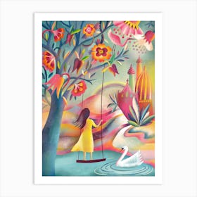 Woman With Dream Palace Art Print